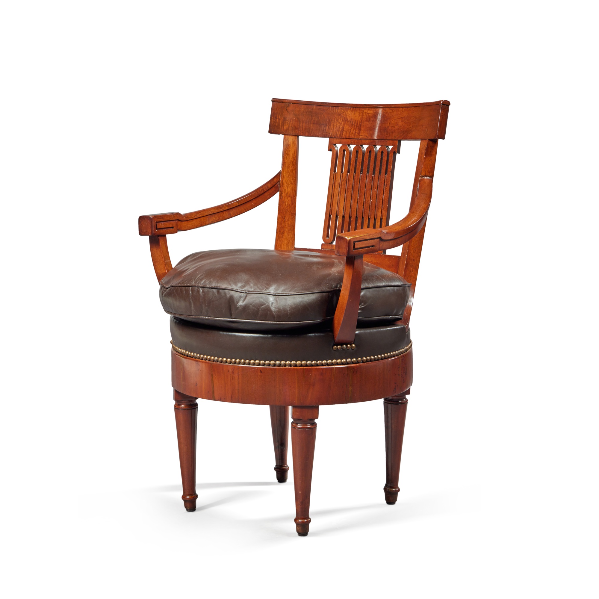 A Directoire Mahogany Revolving Fauteuil de Bureau, circa 1800 - Image 8 of 8