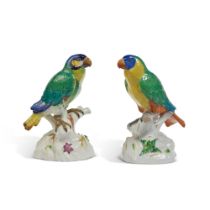 Two Meissen Figures of South American Parrots, Late 19th/ Early 20th Century