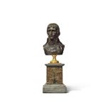 A Small French Patinated and Gilt-Bronze Bust of Napoleon as First Consul, after a Model by Louis-Si