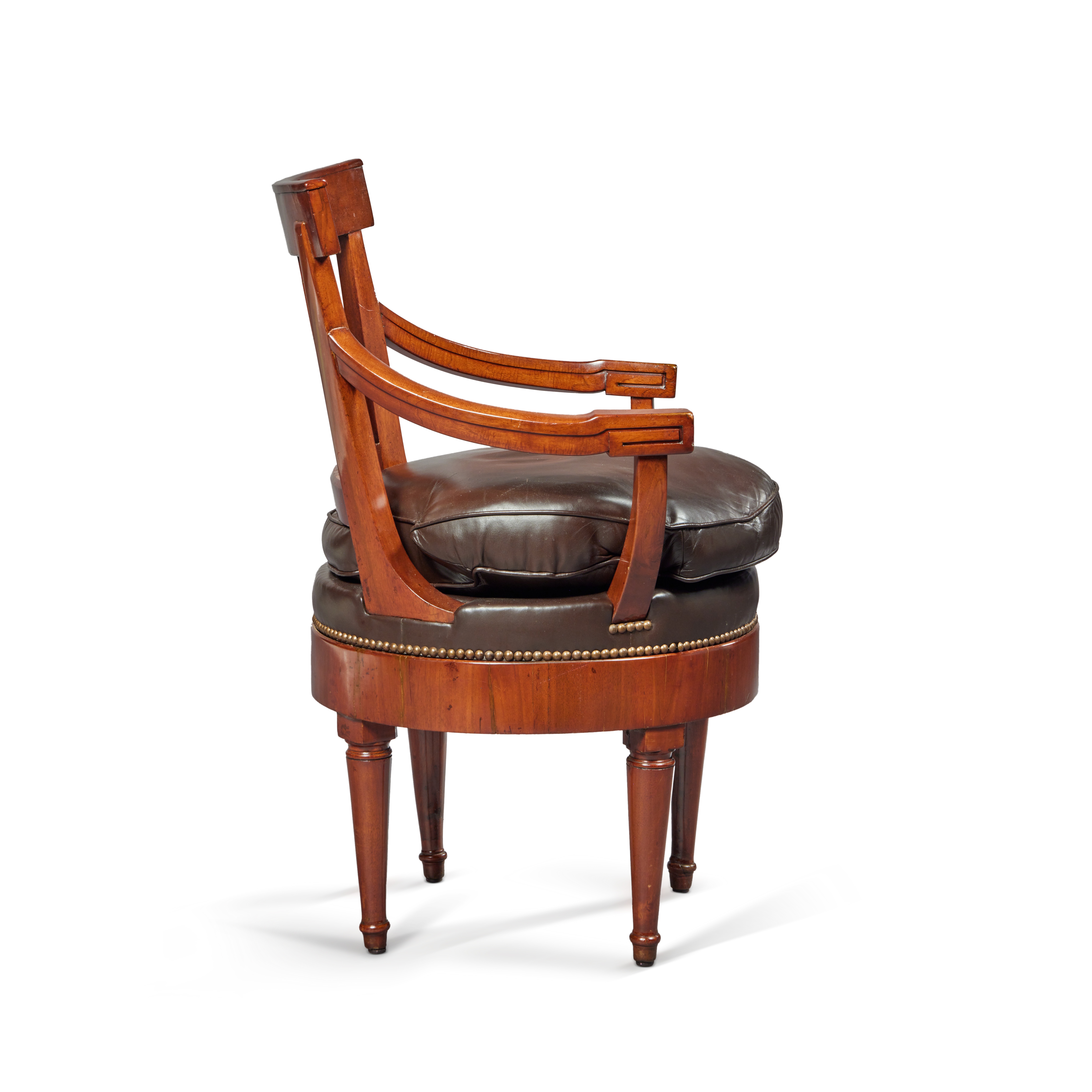 A Directoire Mahogany Revolving Fauteuil de Bureau, circa 1800 - Image 3 of 8