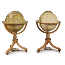 A Pair of Late George III Twenty-One Inch Terrestrial and Celestial Globes by Cary, the Celestial Gl