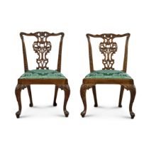 A Pair of George III Carved Mahogany Side Chairs, Circa 1760