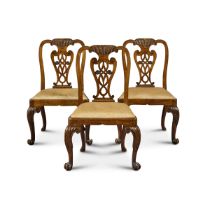 A Set of Three George II Carved Walnut Side Chairs, Attributed to Giles Grendey, Circa 1740