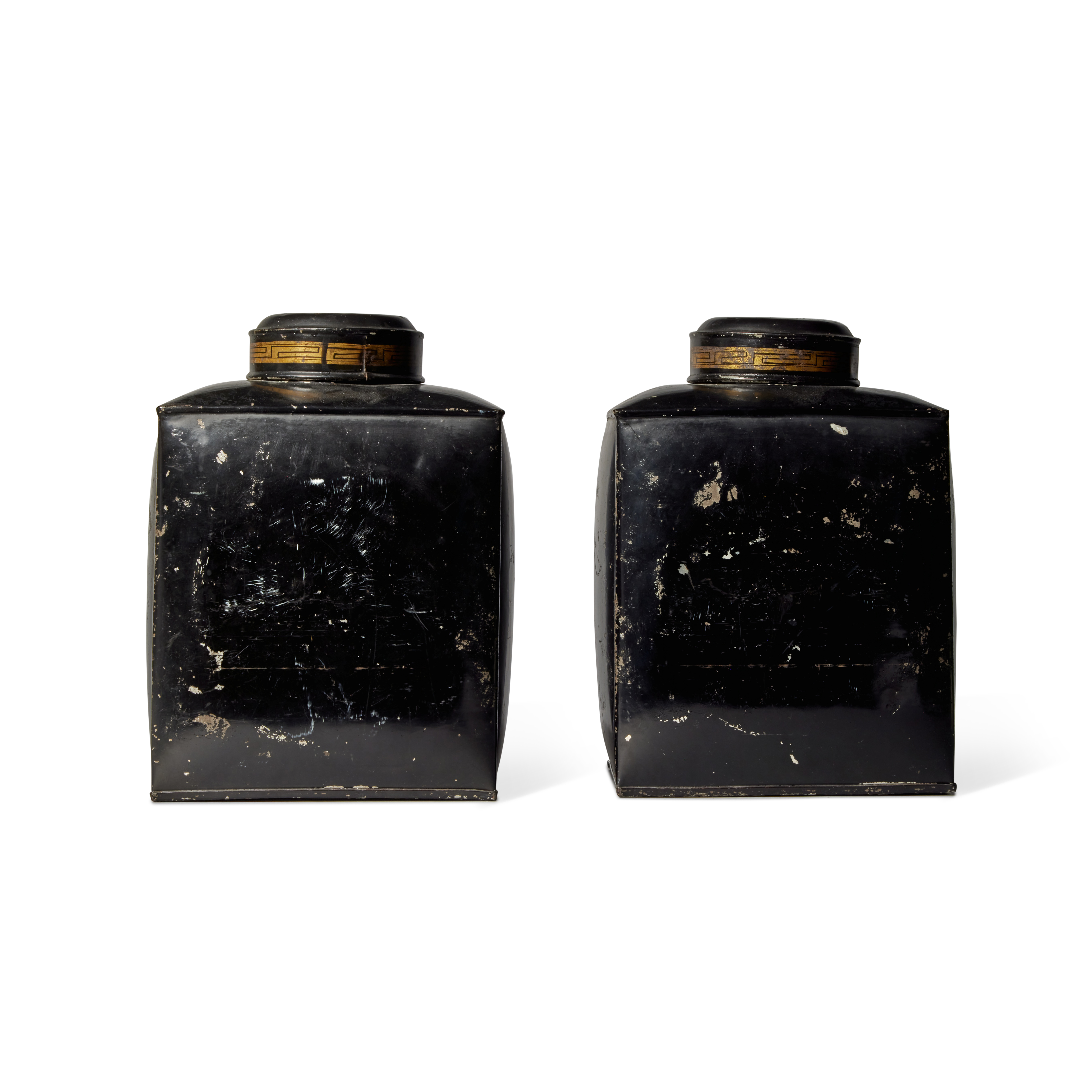 A Pair of Early Victorian Tôle Peinte Tea Canisters and Covers, Circa 1840 - Image 4 of 4