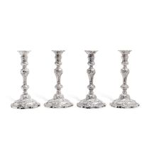 A Set of Four George II Silver Candlesticks, Edward Wakelin, London, 1747