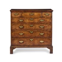 A George II Inlaid Walnut Tall Chest of Drawers, Circa 1730