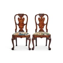 A Pair of George II Walnut Side Chairs, Attributed to Giles Grendey, Circa 1730