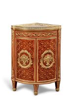 A Louis XVI Gilt-Bronze Mounted Tulipwood, Amaranth, Stained Sycamore, Fruitwood, and Parquetry Enco