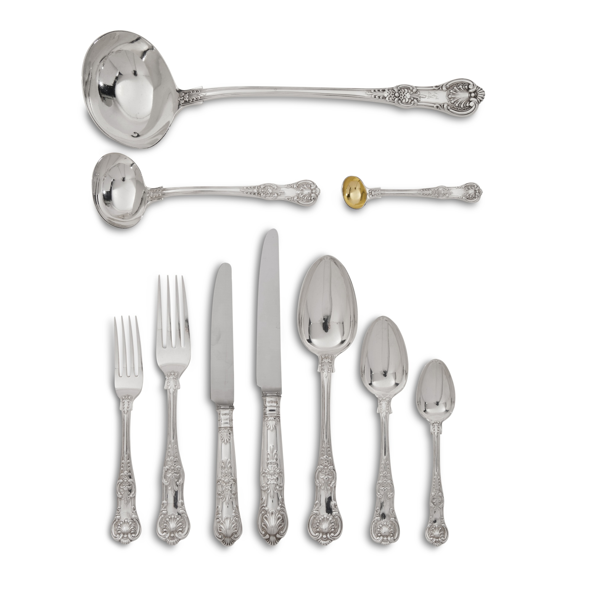 A Victorian Silver Queens Pattern Flatware Service, William Eaton, London, 1845 and Circa - Image 2 of 2