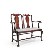 A George II Walnut Double Chairback Settee, Circa 1740