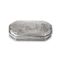 A Dutch silver Tobacco Box with marine scenes, Nicolaas Christiaan Hooft, Amsterdam, 1761