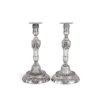 A Pair of Louis XV Silver Candlesticks, Etienne-Nicolas Ravache, Paris, 1753