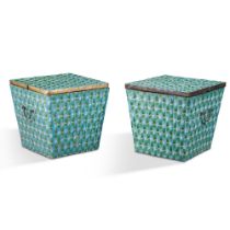 A Pair of Chinese Cloisonné Enamel Ice Boxes, Qing Dynasty, 19th Century