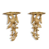 A Pair of George III Carved Giltwood Wall Brackets, Circa 1765