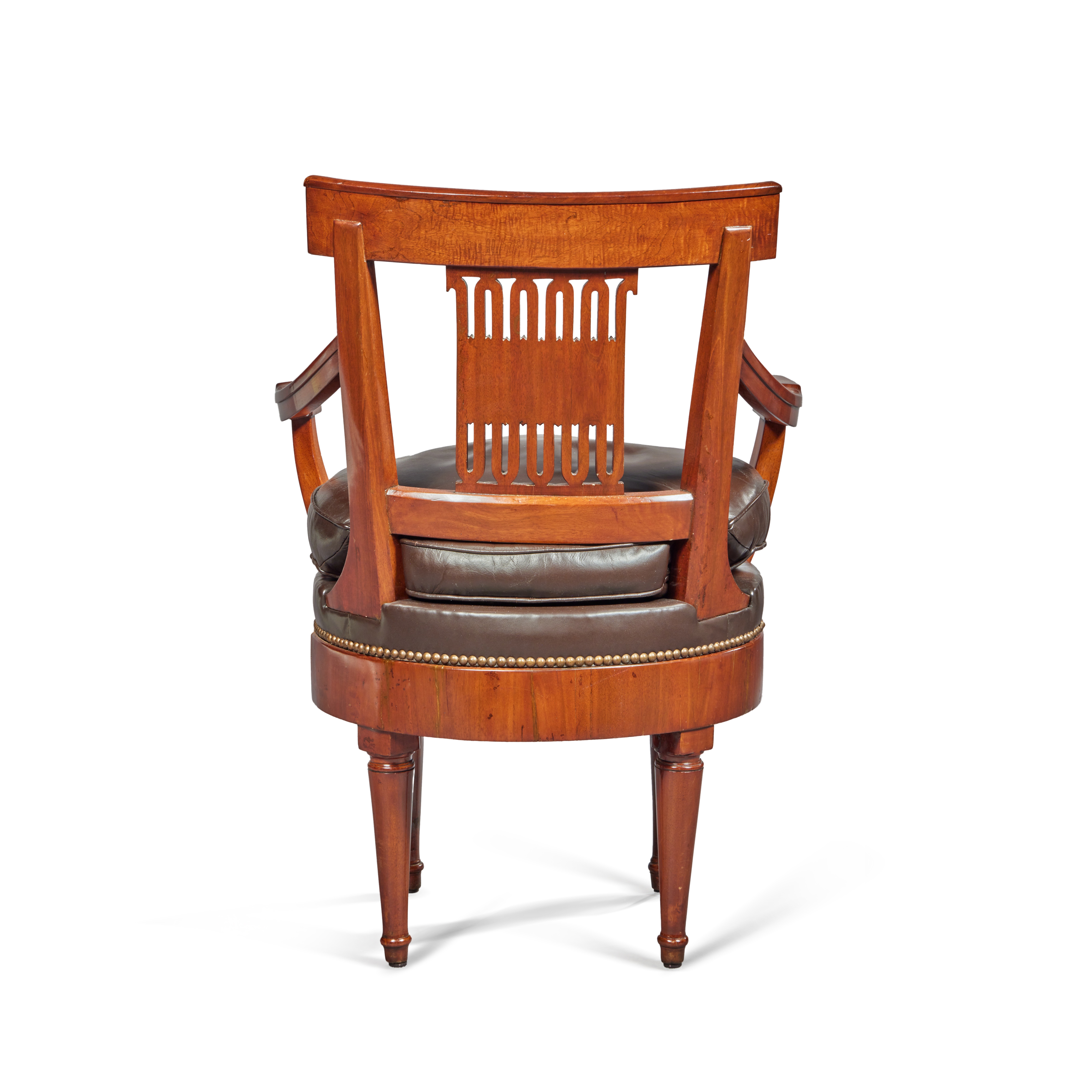 A Directoire Mahogany Revolving Fauteuil de Bureau, circa 1800 - Image 4 of 8