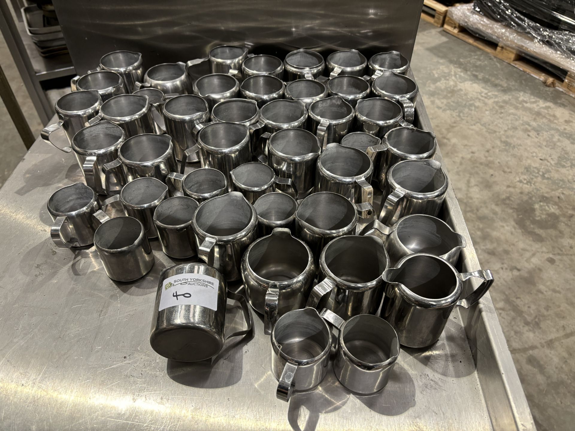 48 Various Size Stainless Steel Milk Jugs