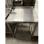 Stainless Steel Table With Genware Can Opener 700 mm x 700 mm x 900 mm High