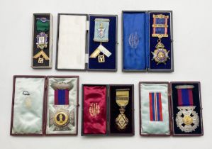 SIX CASED MASONIC MEDALS