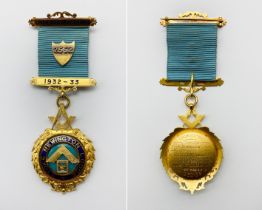 14CT GOLD STOKE NEWINGTON LODGE MASONIC JEWEL