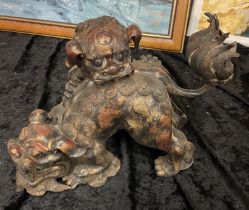 BRONZE CHINESE FOO DOG CENSER - 22CMS (H) APPROX