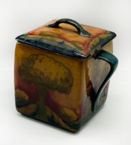 'EVENTIDE' PATTERN EARTHENWARE BISCUIT BARREL & COVER, CIRCA 1930