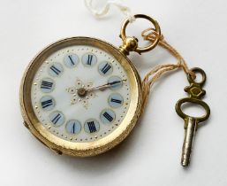 SMALL 18CT GOLD CASED POCKET WATCH