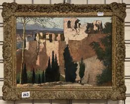 VIVAN BEWICK PICTURE - THE ALCABA, MALAGA 28.5CMS (H) X 39CMS (W) INNER FRAME APPROX
