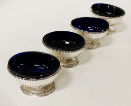 HM SILVER SALTS WITH BAKELITE LINING - 15 OZS (EXCLUDING LINING WEIGHT)