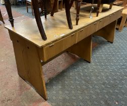 OAK 4 DRAWER SCHOOL DESK