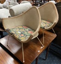 A PAIR OF LLOYD LOON STYLE COCKTAIL CHAIR A/F