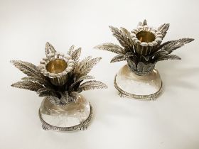 H/M SILVER DE VECHI PAIR OF CANDLESTICKS - 10.5 CMS (H) APPROX