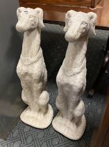 PAIR OF GARDEN GREYHOUNDS