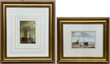TWO SIGNED RONALD CAVALLA OIL PAINTINGS 6CM X 12CM AND 10CM X 13CM INNER FRAME