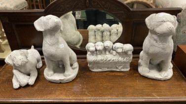 COLLECTION OF DOG STATUES