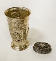 H/M SILVER PILL BOX WITH A DANISH NEOCLASSICAL VASE