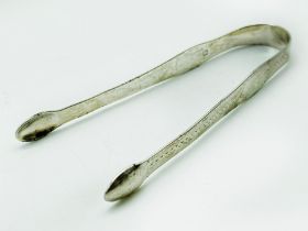 PAIR OF SILVER SUGAR TONGS