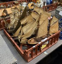 TRAY OF SAILING BOAT MODELS