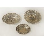 800 GRADE SILVER PIERCED DISHES 15OZS APPROX