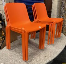 SET OF 6 TANGERINE CAFE CHAIRS BY HATTON