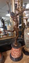 BRONZE ART DECO GIRL - APPROX 64.5CMS H