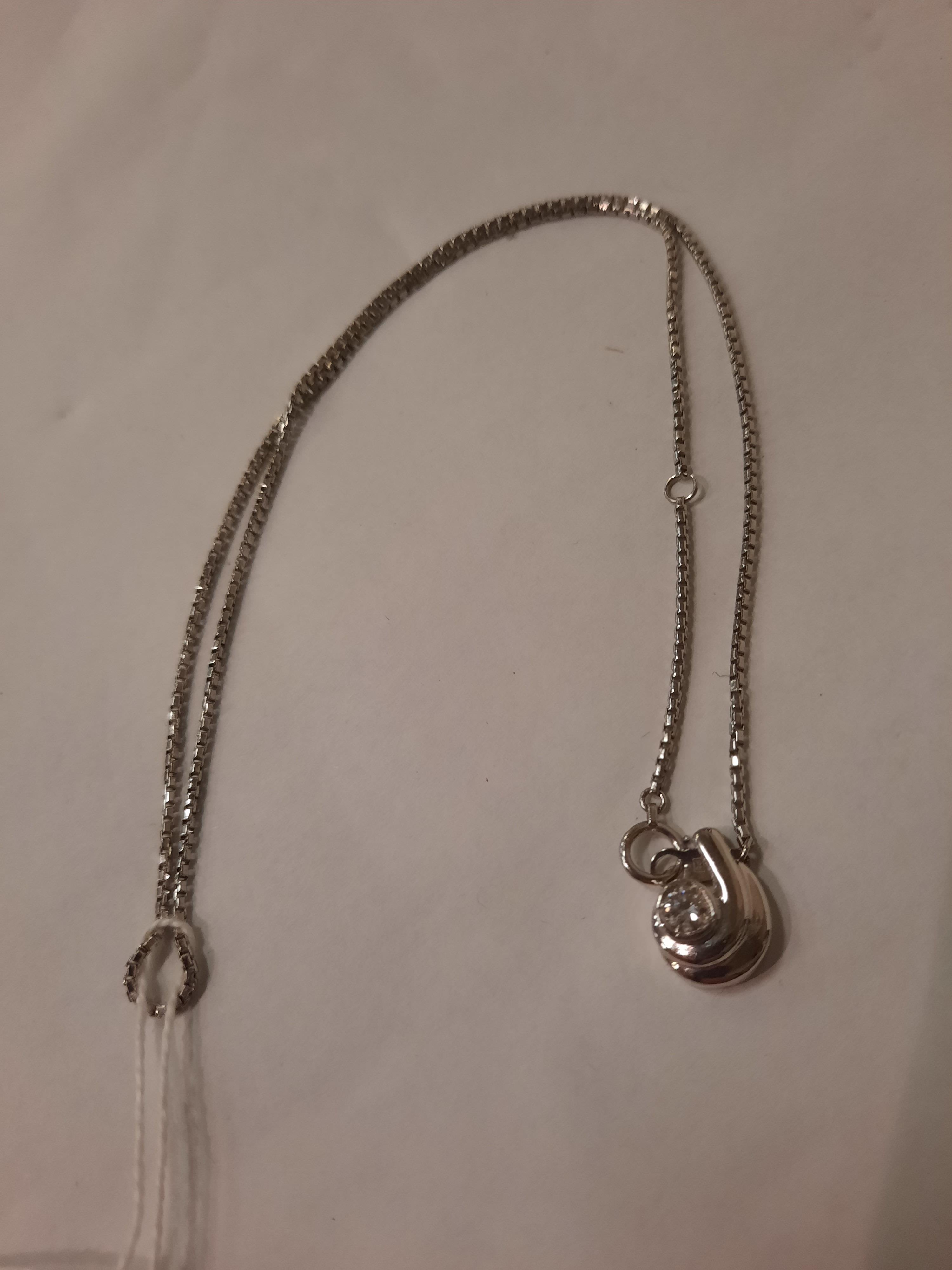 PLATINUM NECKLACE & PENDANT 0.25CTS OF DIAMONDS