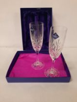 EDINBURGH CRYSTAL BOXED CHAMPAGNE FLUTES (PAIR)