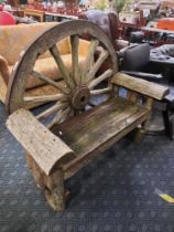 WHEEL GARDEN BENCH