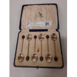 BOXED SET OF MAPPIN & WEBB SILVER COFFEE SPOONS