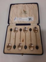 BOXED SET OF MAPPIN & WEBB SILVER COFFEE SPOONS