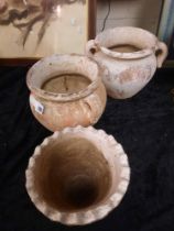 THREE EARLY PLANT POTS