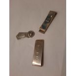 COLLECTION OF HM SILVER MONEY CLIPS INCL. GUCCI, CARRS & DANISH MONEY CLIP