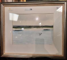 SIGNED WATERCOLOUR SEAGULL - BILL WRIGHT