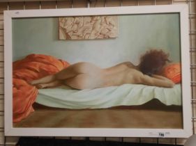 ALEXANDR SHEVCHUK (XX CENTURY) SLEEPING MODEL - OIL ON CANVAS 51CMS X 76CMS