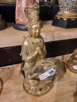 GILT BRONZE CHINESE FIGURE - APPROX 28CMS H